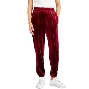 NWT Inc International Concepts Womens Velvet Jogger Pants Red Size XXL